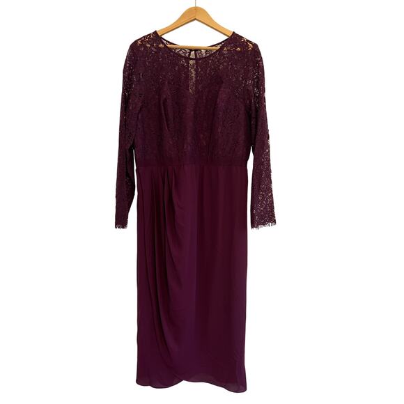 NWT City Chic Elegant Lace Midi Dress Womens Sz 18 Mulberry Whimsigoth Romantic - Picture 3 of 16